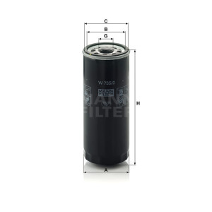Фильтр масляный MANN-FILTER W 735/2